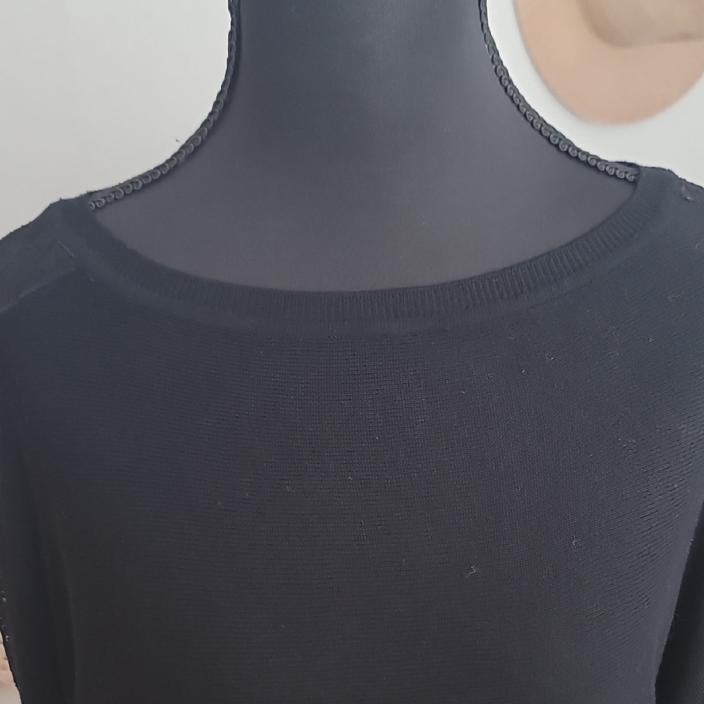 White House Black Market Black Knit Top - Picture 3 of 11